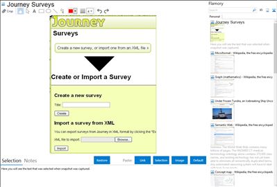 Journey Surveys - Flamory bookmarks and screenshots