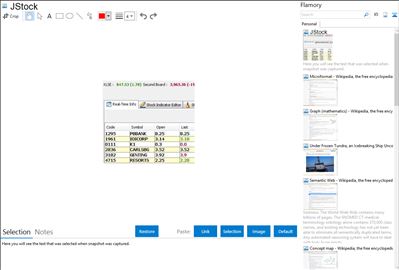 JStock - Flamory bookmarks and screenshots