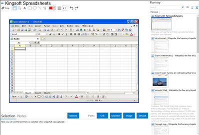 Kingsoft Spreadsheets - Flamory bookmarks and screenshots