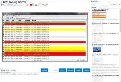 Kiwi Syslog Server - Flamory bookmarks and screenshots