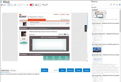Klout - Flamory bookmarks and screenshots