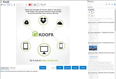 Koofr - Flamory bookmarks and screenshots
