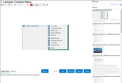 Lammer Context Menu - Flamory bookmarks and screenshots