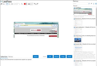 LastPass - Flamory bookmarks and screenshots