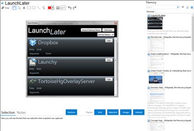 LaunchLater - Flamory bookmarks and screenshots