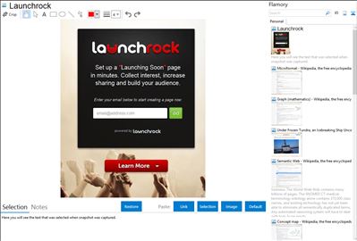 Launchrock - Flamory bookmarks and screenshots