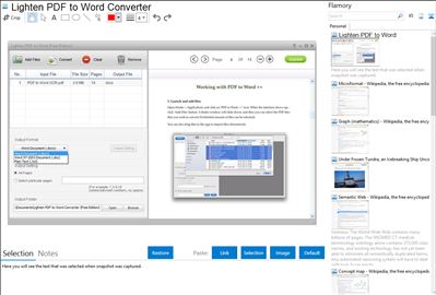 Lighten PDF to Word Converter - Flamory bookmarks and screenshots