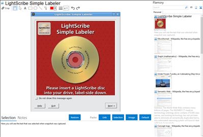 LightScribe Simple Labeler - Flamory bookmarks and screenshots