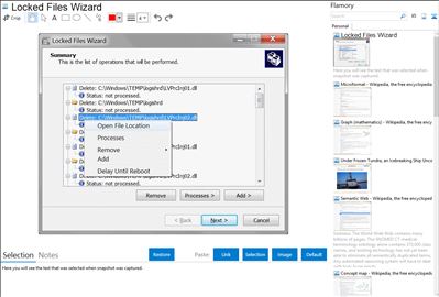 Locked Files Wizard - Flamory bookmarks and screenshots