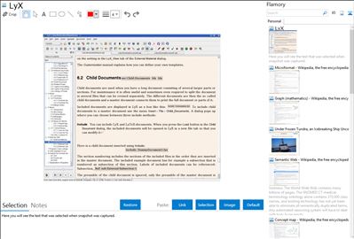 LyX - Flamory bookmarks and screenshots