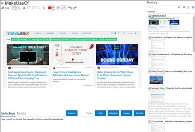 MakeUseOf - Flamory bookmarks and screenshots