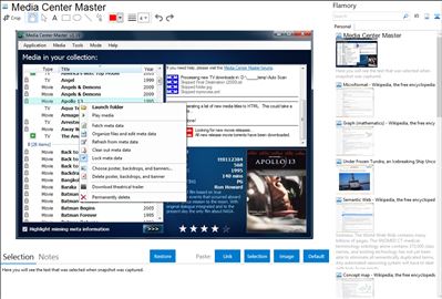 Media Center Master - Flamory bookmarks and screenshots