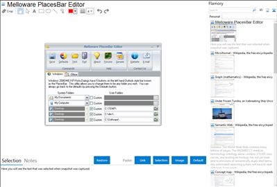 Melloware PlacesBar Editor - Flamory bookmarks and screenshots