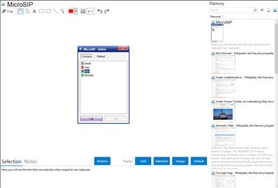 MicroSIP - Flamory bookmarks and screenshots