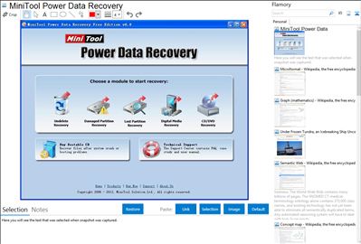 MiniTool Power Data Recovery - Flamory bookmarks and screenshots