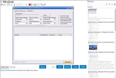 Mkv2vob - Flamory bookmarks and screenshots