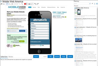 Mobile Web America - Flamory bookmarks and screenshots