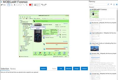 MOBILedit! Forensic - Flamory bookmarks and screenshots