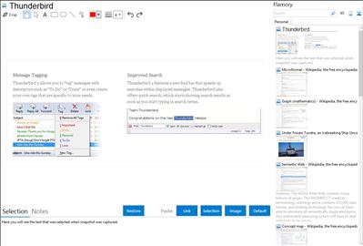 Thunderbird - Flamory bookmarks and screenshots