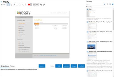 Mozy - Flamory bookmarks and screenshots