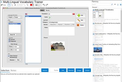 Multi-Lingual Vocabulary Trainer - Flamory bookmarks and screenshots