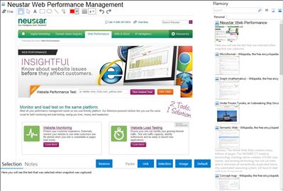 Neustar Web Performance Management - Flamory bookmarks and screenshots