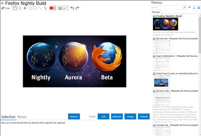 Firefox Nightly Build - Flamory bookmarks and screenshots
