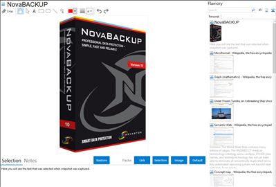 NovaBACKUP - Flamory bookmarks and screenshots