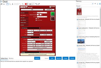 Occt - Flamory bookmarks and screenshots