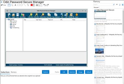Odin Password Secure Manager - Flamory bookmarks and screenshots