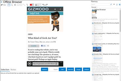 Offline Browser - Flamory bookmarks and screenshots