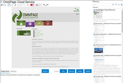 OmniPage Cloud Service - Flamory bookmarks and screenshots