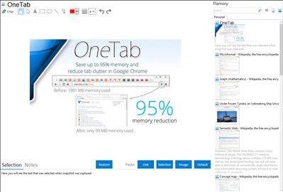 OneTab - Flamory bookmarks and screenshots