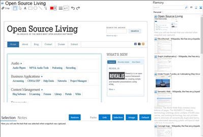 Open Source Living - Flamory bookmarks and screenshots