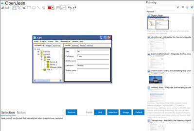OpenJean - Flamory bookmarks and screenshots