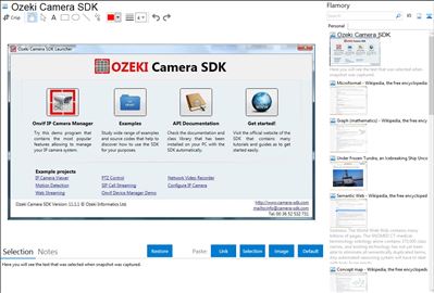 Ozeki Camera SDK - Flamory bookmarks and screenshots
