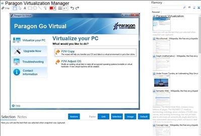 Paragon Virtualization Manager - Flamory bookmarks and screenshots