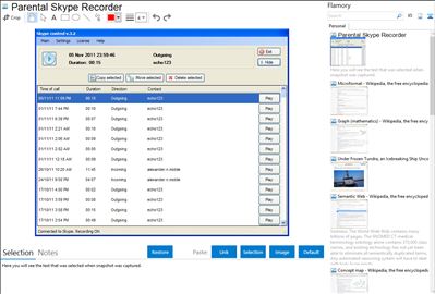 Parental Skype Recorder - Flamory bookmarks and screenshots