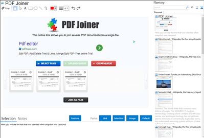 PDF Joiner - Flamory bookmarks and screenshots