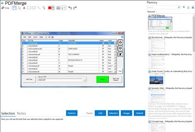 PDFMerge - Flamory bookmarks and screenshots