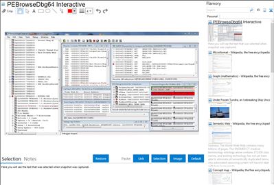 PEBrowseDbg64 Interactive - Flamory bookmarks and screenshots