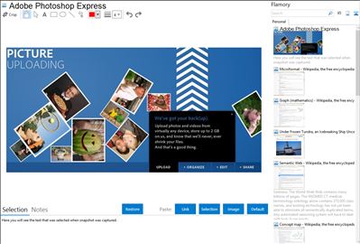 Adobe Photoshop Express - Flamory bookmarks and screenshots