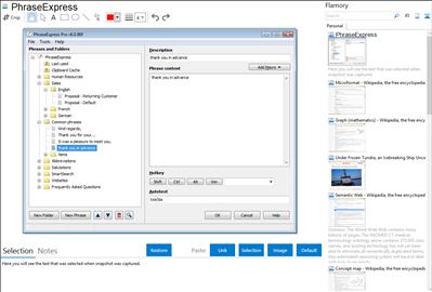 PhraseExpress - Flamory bookmarks and screenshots