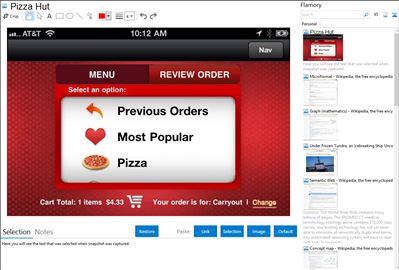 Pizza Hut - Flamory bookmarks and screenshots