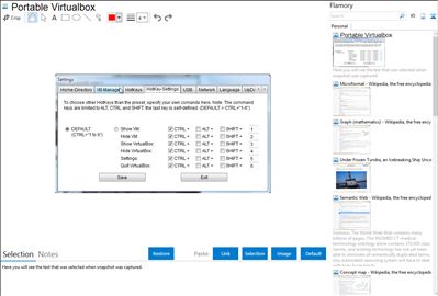 Portable Virtualbox - Flamory bookmarks and screenshots