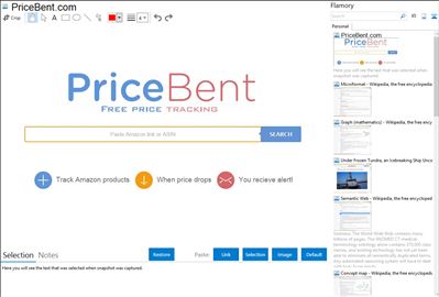PriceBent.com - Flamory bookmarks and screenshots