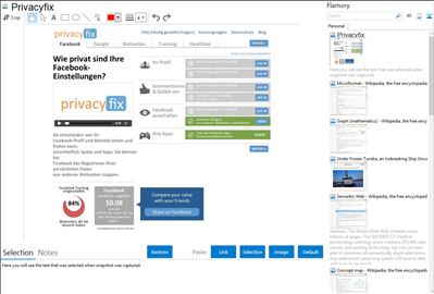 Privacyfix - Flamory bookmarks and screenshots