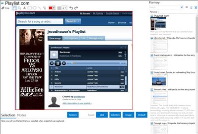 Playlist.com - Flamory bookmarks and screenshots