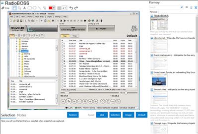 RadioBOSS - Flamory bookmarks and screenshots