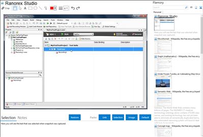 Ranorex Studio - Flamory bookmarks and screenshots